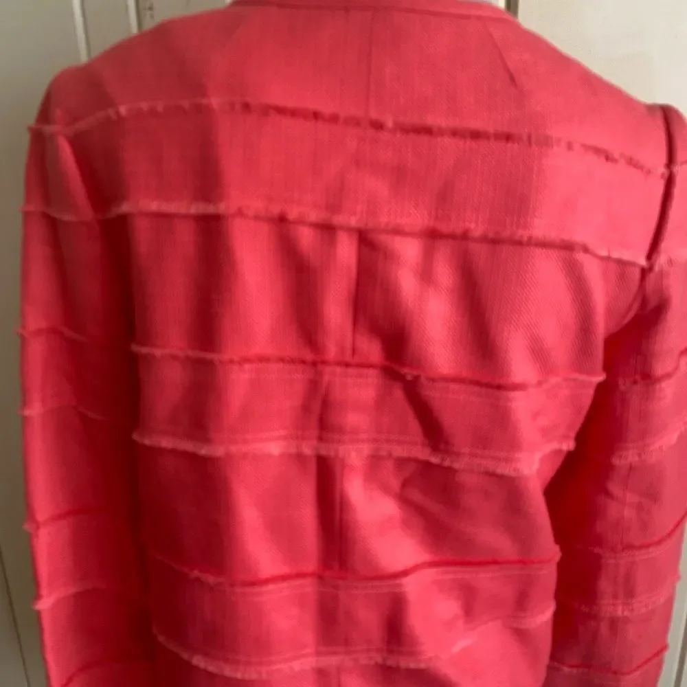 J Crew Linen Jacket -8 red , linen cotton blend